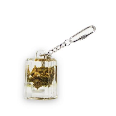 Real cannabis acrylic transparent keychain